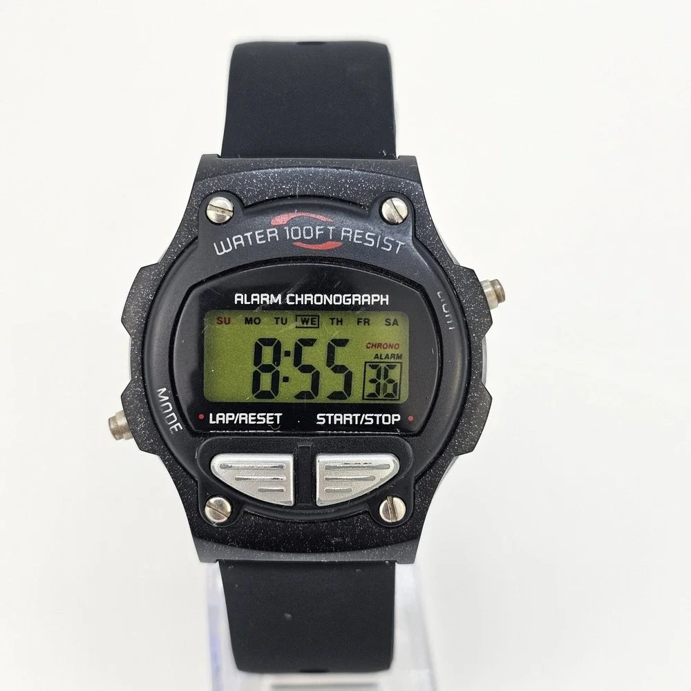 Men's Digital Sports Watch‎ 40MM New Plastic Bands New Battery